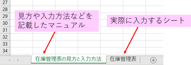 シートでマニュアルと作業シートを分ける