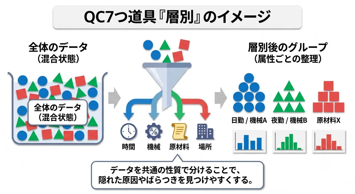 QC7つ道具、層別