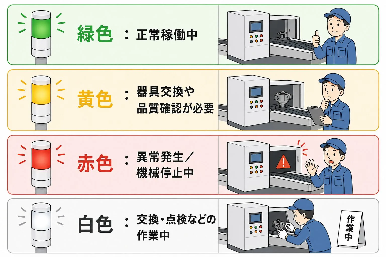 アンドンの色と意味